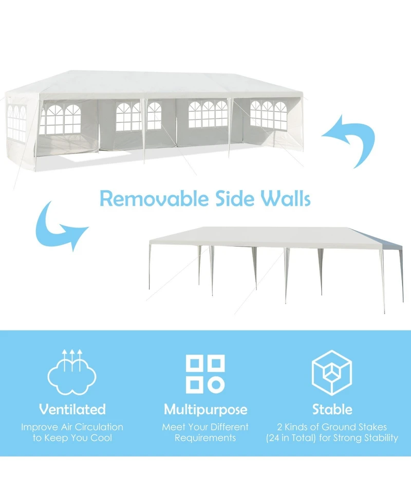 Slickblue Canopy Tent with 5 Removable Sidewalls for Party Wedding