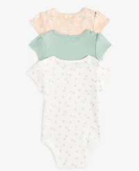 Baby Girls Secret Garden Cotton Bodysuits, 3 Pack, Exclusively at Macy's