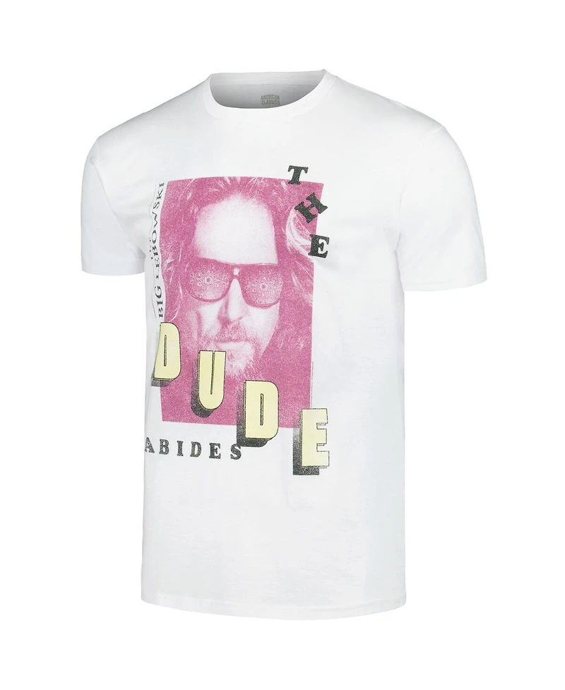 American Classics Men's White The Big Lebowski The Dude Abides Graphic T-Shirt