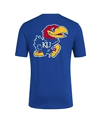 Adidas Men's Royal Kansas Jayhawks Reverse Retro Baseball 2 Hit T-Shirt