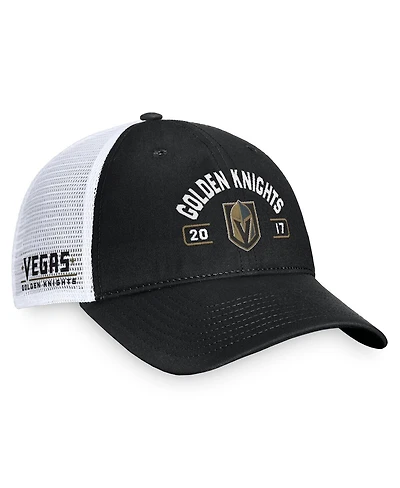 Fanatics Men's Black/White Vegas Golden Knights Free Kick Trucker Adjustable Hat