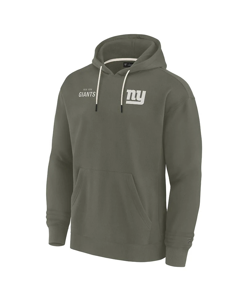 Fanatics Signature Men's and Women's Olive New York Giants Elements Super Soft Fleece Pullover Hoodie