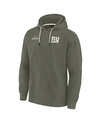 Fanatics Signature Men's and Women's Olive New York Giants Elements Super Soft Fleece Pullover Hoodie