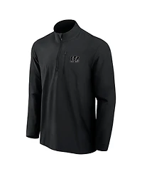 Fanatics Signature Men's Black Cincinnati Bengals Front Office Woven Quarter-Zip Jacket