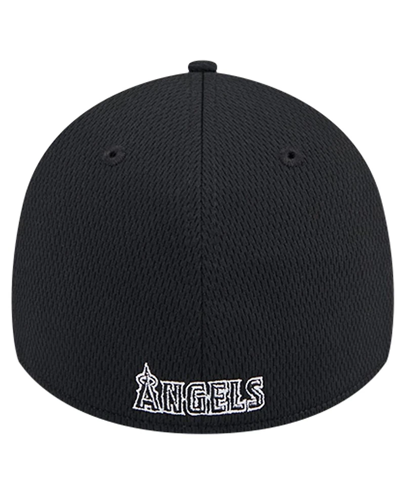New Era Men's Black Los Angeles Angels Active Dash Mark 39THIRTY Flex Hat