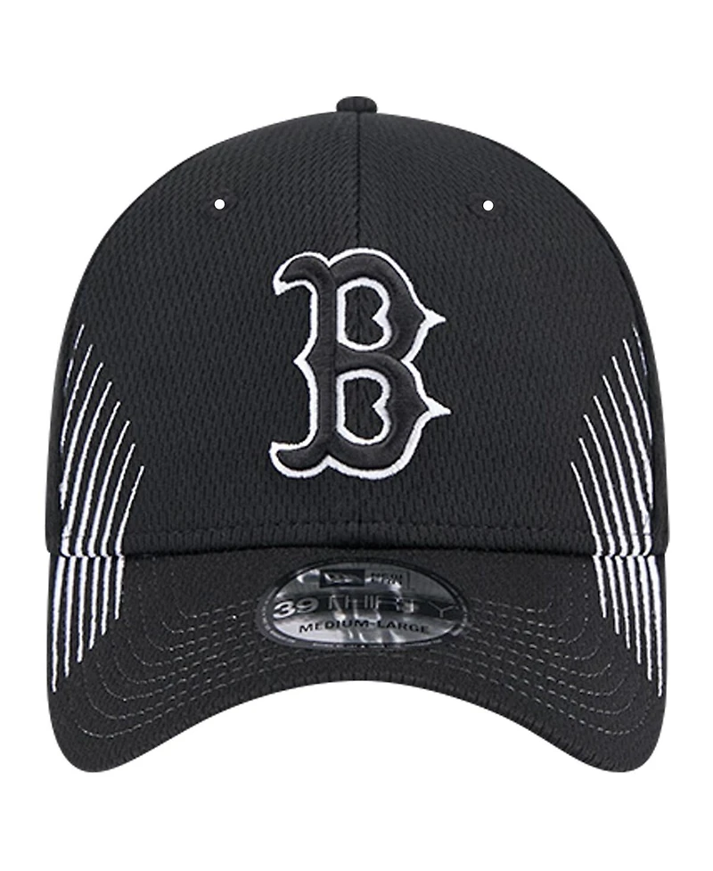 New Era Men's Black Boston Red Sox Active Dash Mark 39THIRTY Flex Hat