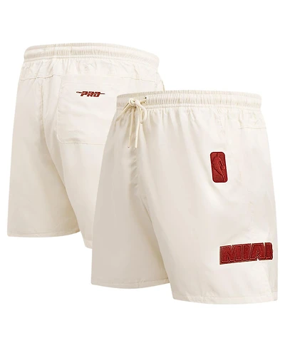 Pro Standard Men's Cream Miami Heat Triple Tonal Woven Shorts