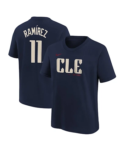 Nike Big Boys and Girls Jose Ramirez Navy Cleveland Guardians 2024 City Connect Name Number T-Shirt