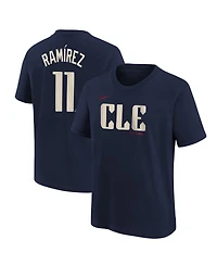 Nike Big Boys and Girls Jose Ramirez Navy Cleveland Guardians 2024 City Connect Name Number T-Shirt