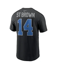 Nike Men's Amon-Ra St. Brown Black Detroit Lions Player Name Number T-Shirt
