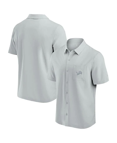 Fanatics Signature Men's Gray Detroit Lions Front Office Button-Up Shirt