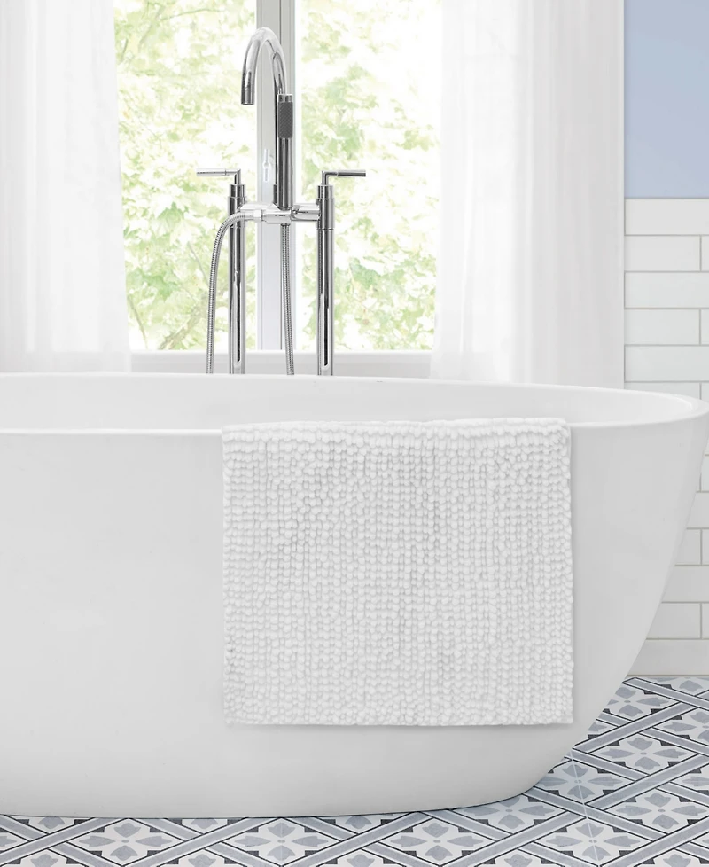 Laura Ashley Butter Chenille Bath Mat, 17" x 24"