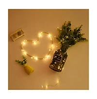 66 ft Led String Lights Battery Operated Starry Fair Rope Lights 8 Modes Remote Christmas