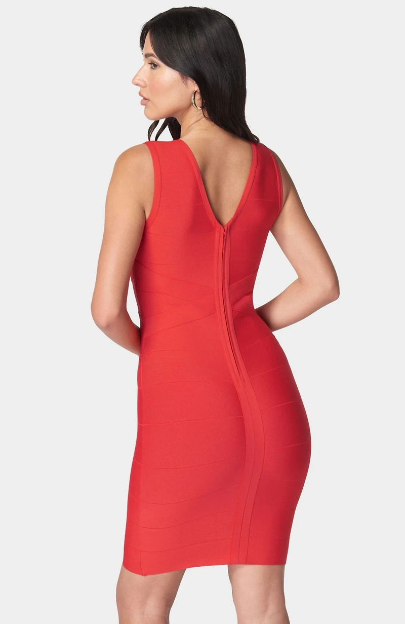 bebe Women's Double V Mini Bandage Dress
