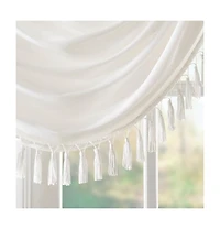 Madison Park Elena Faux Silk Waterfall Embellished Valance Window for Bedroom and kitchen, Lining Rob Pocket/Back Tab valances windows