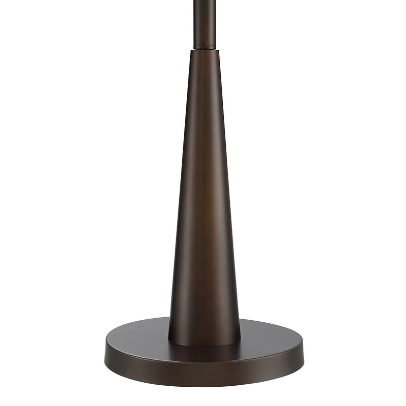 Franklin Iron Works Durango Rustic Farmhouse Floor Lamp 62" Tall Oiled Bronze Metal 3 Light Led Brown Sheer Drum Shade for Living Room Bedroom Of