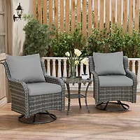 Aoodor Outdoor Chair Cushions Set, 21"x21", Water Resistant Outdoor Deep Seat Cushions with Handle & Adjustable Straps.