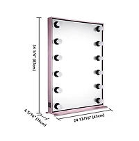 Byootique Lighted Hollywood Vanity Mirror 12pcs Dimmable Led Tabletop Wall Mount Makeup