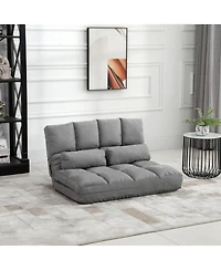 Homcom Convertible Floor Sofa w/ 8 Position Adjustable Backrest & Thick Padding