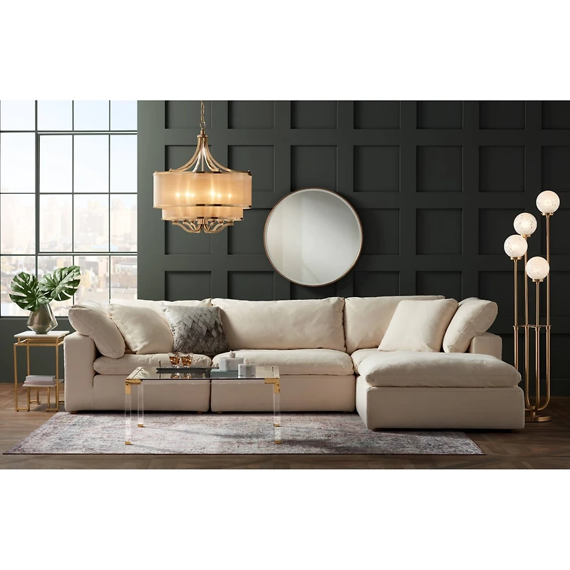 Possini Euro Design Mid Century Modern Glam Style Floor Lamp 4-Light Led 68.5" Tall Warm Gold Glass Globe Shade for Living Room House Uplight
