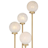 Possini Euro Design Mid Century Modern Glam Style Floor Lamp 4-Light Led 68.5" Tall Warm Gold Glass Globe Shade for Living Room House Uplight
