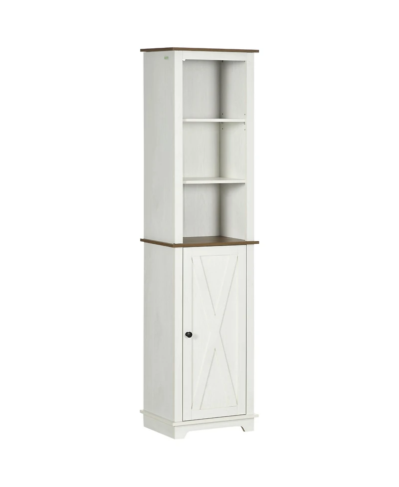 kleankin Slim Bathroom Storage Cabinet Freesding Linen Tower