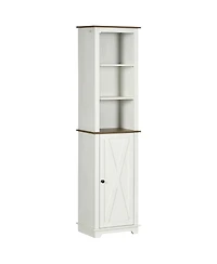 kleankin Slim Bathroom Storage Cabinet Freesding Linen Tower