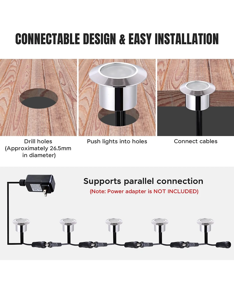 10 x Deck Lights Decor Garden Mall Outdoor Romantic Beauty Step Stair Lamp Waterproof