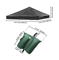 InstaHibit 10x10 Ft Pop up Canopy Top with 4 Sand Weight Bags Beach Yard Party