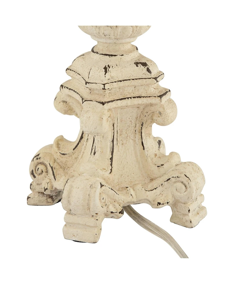 Regency Hill Country Cottage Accent Table Lamp 18 1/4" High French Beige Alabaster Glass Uplight Shade for Living Room Bedroom