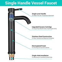 12" Modern Bathroom Lavatory Vessel Sink Faucet Single Handle Oil Rubbed Bronze