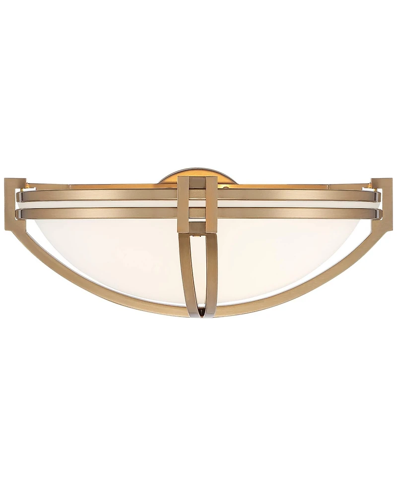 Possini Euro Design Deco Modern Wall Sconce Lighting Soft Gold Hardwired 13 3/4" Fixture White Milky Marbleized Glass Shade for Bedroom Bathroom Vanit