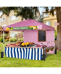 Slickblue 10 x 10 Feet Foldable Commercial Pop-up Canopy with Roller Bag and Banner Strip