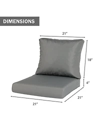 Aoodor Outdoor Chair Cushions Set of 2, 21"x21", Water Resistant Outdoor Deep Seat Cushions with Handle & Adjustable Straps.