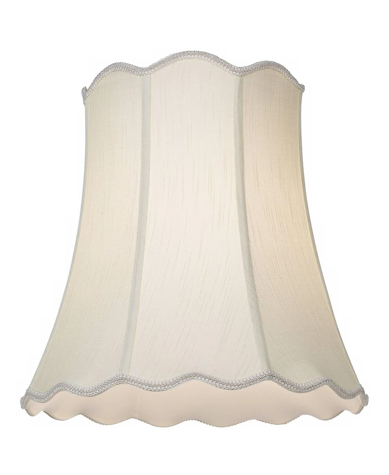 Imperial Shade Creme Large Scallop Bell Lamp Shade 12" Top x 18" Bottom x 18" Slant x 17.5 High (Spider) Replacement with Harp and Fini