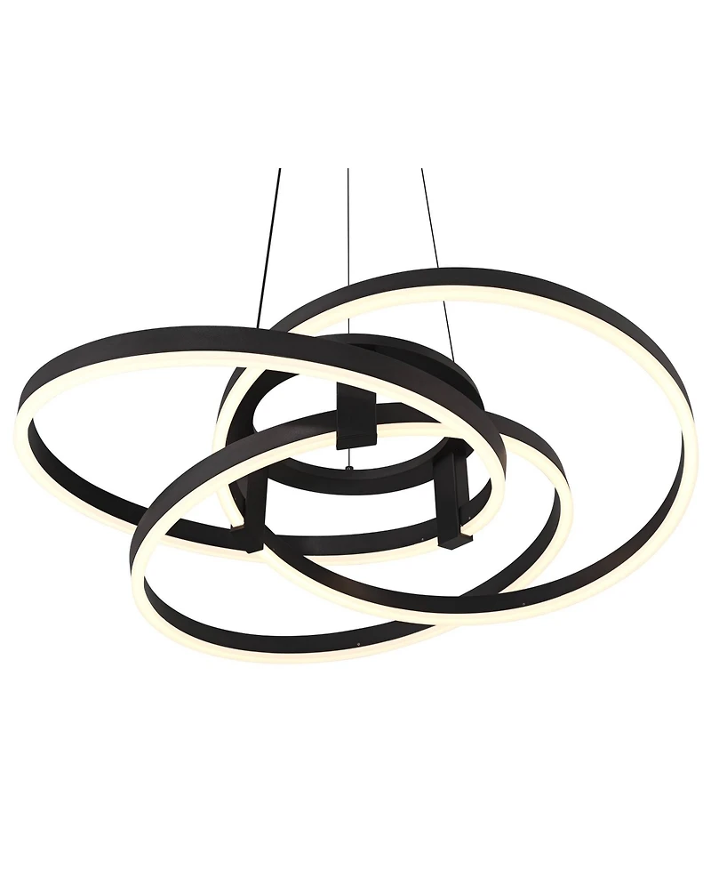 Possini Euro Design McKenna Sanded Black Pendant Light 26 1/2" Wide Modern Ribbon Led Fixture for Dining Room House Kitchen Island