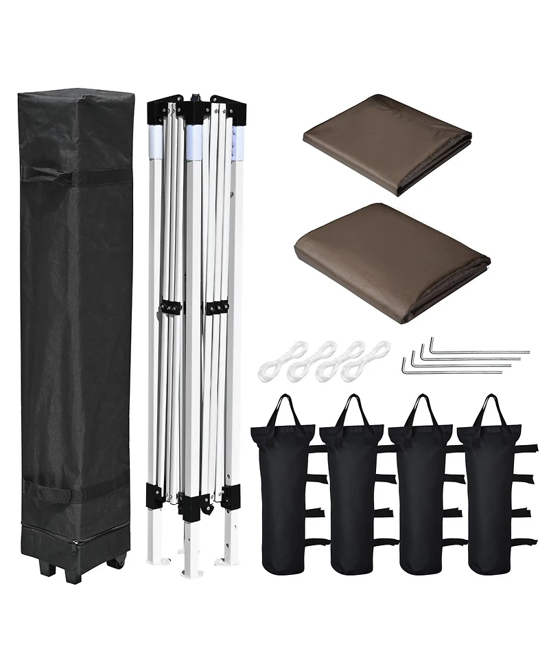 InstaHibit 10x10 Ft Pop Up Canopy with Sidewall & Bag Party Tent Outdoor Event