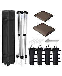InstaHibit 10x10 Ft Pop Up Canopy with Sidewall & Bag Party Tent Outdoor Event