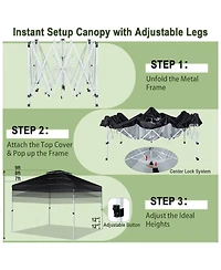Slickblue 2-Tier 10 x 10 Feet Pop-up Canopy Tent with Wheeled Carry Bag
