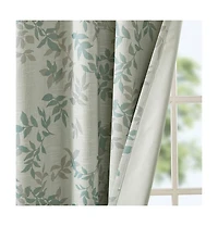SunSmart Julie Botanical Blackout Curtain Panel for Bedroom, Grommet Top Single Living Room, Width 50 length 95 inches, Yellow Window Pane
