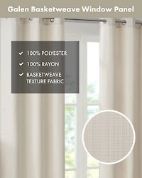 Madison Park Galen Basketweave Room Darkening Curtain panels Pair for bedroom, Silver grommet top fit up to 1.25 inches rod 2 set Living Ro