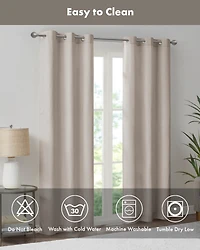 Madison Park Galen Basketweave Room Darkening Curtain panels Pair for bedroom, Silver grommet top fit up to 1.25 inches rod 2 set Living Ro