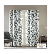 SunSmart Camille Jacquard Room Darkening Curtain for Bedroom, Grommet Top Design Panels Pair for Living Room, Width 50 length inches Single Panel