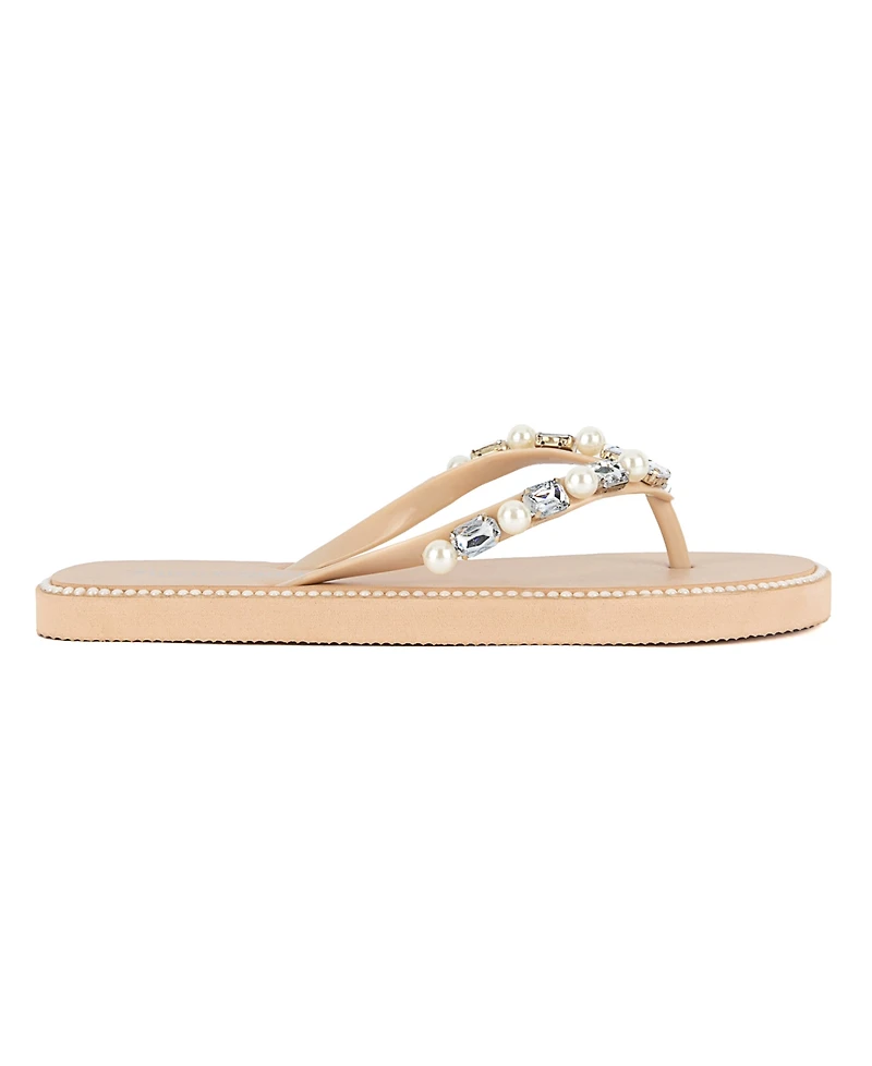 Juicy Couture Women's Sade 2 Embellished Flip Flop Sandals