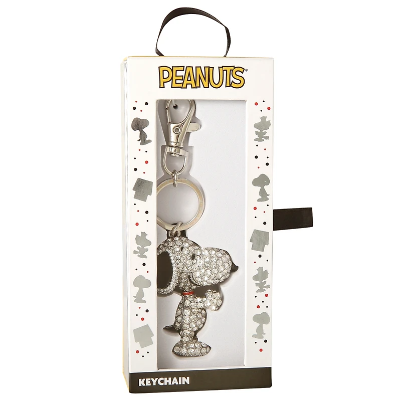 Peanuts Snoopy Pave 3D Bling Keychain - Bag Charm, Backpack Accessories, Travel Collectible Gift Keychains