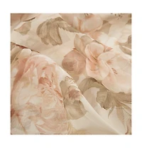 Simone Printed Floral Twist Tab Top Voile Sheer Curtain, 50x84