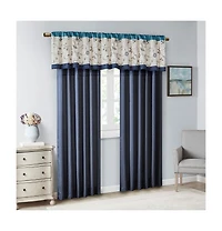 Embroidered floral embroidery Window Valance for Bedroom and kitchen, Lining and 3" rod pocket fits up to 1.25" diameter rod valances for wi