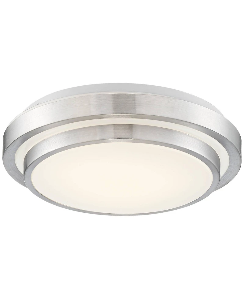 360 Lighting Modern Ceiling Light Flush Mount Fixture Led Silver 13 1/2" Wide Double Tier for Bedroom Kitchen Living Room Hallway
