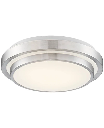 360 Lighting Modern Ceiling Light Flush Mount Fixture Led Silver 13 1/2" Wide Double Tier for Bedroom Kitchen Living Room Hallway