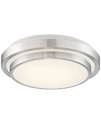 360 Lighting Modern Ceiling Light Flush Mount Fixture Led Silver 13 1/2" Wide Double Tier for Bedroom Kitchen Living Room Hallway